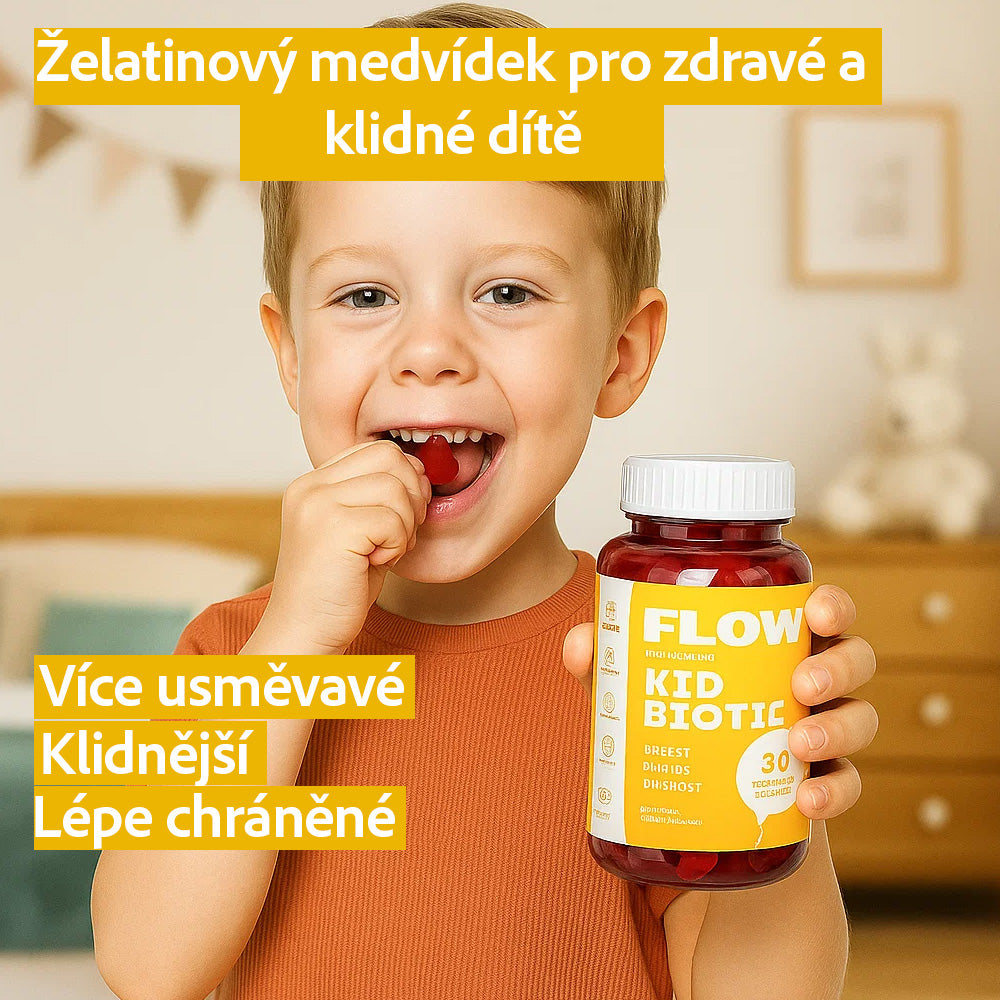 Flow - Dětské probiotické gumové medvídky + vitamíny