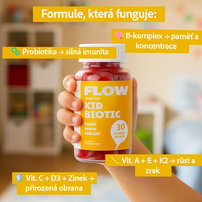 Flow - Dětské probiotické gumové medvídky + vitamíny