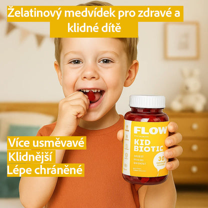 Flow - Dětské probiotické gumové medvídky + vitamíny